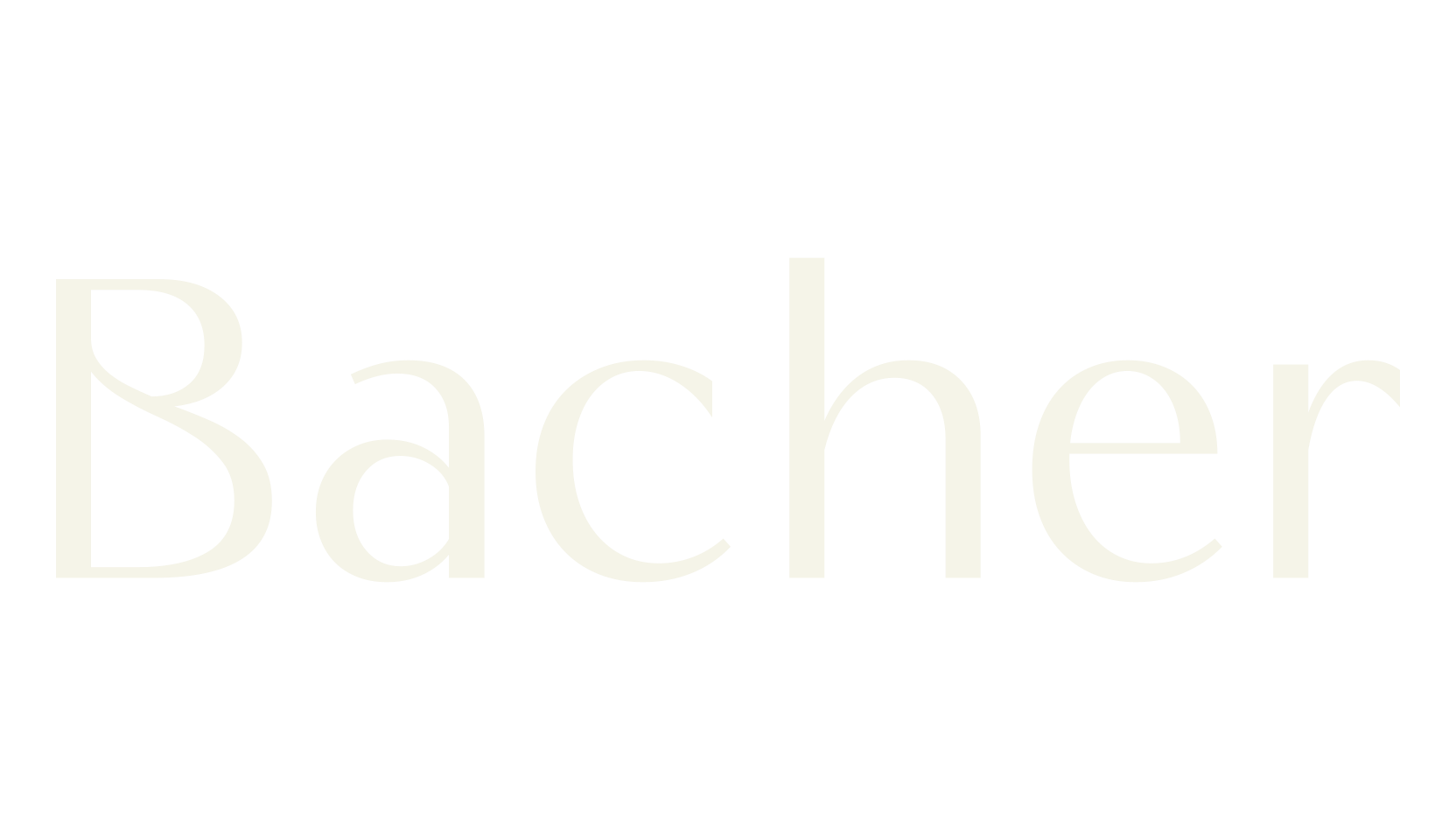 Bacher, modern font preview