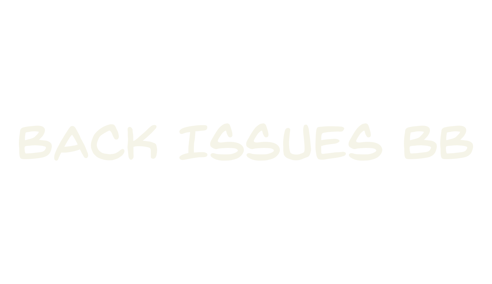 Back Issues BB, handwritten font preview