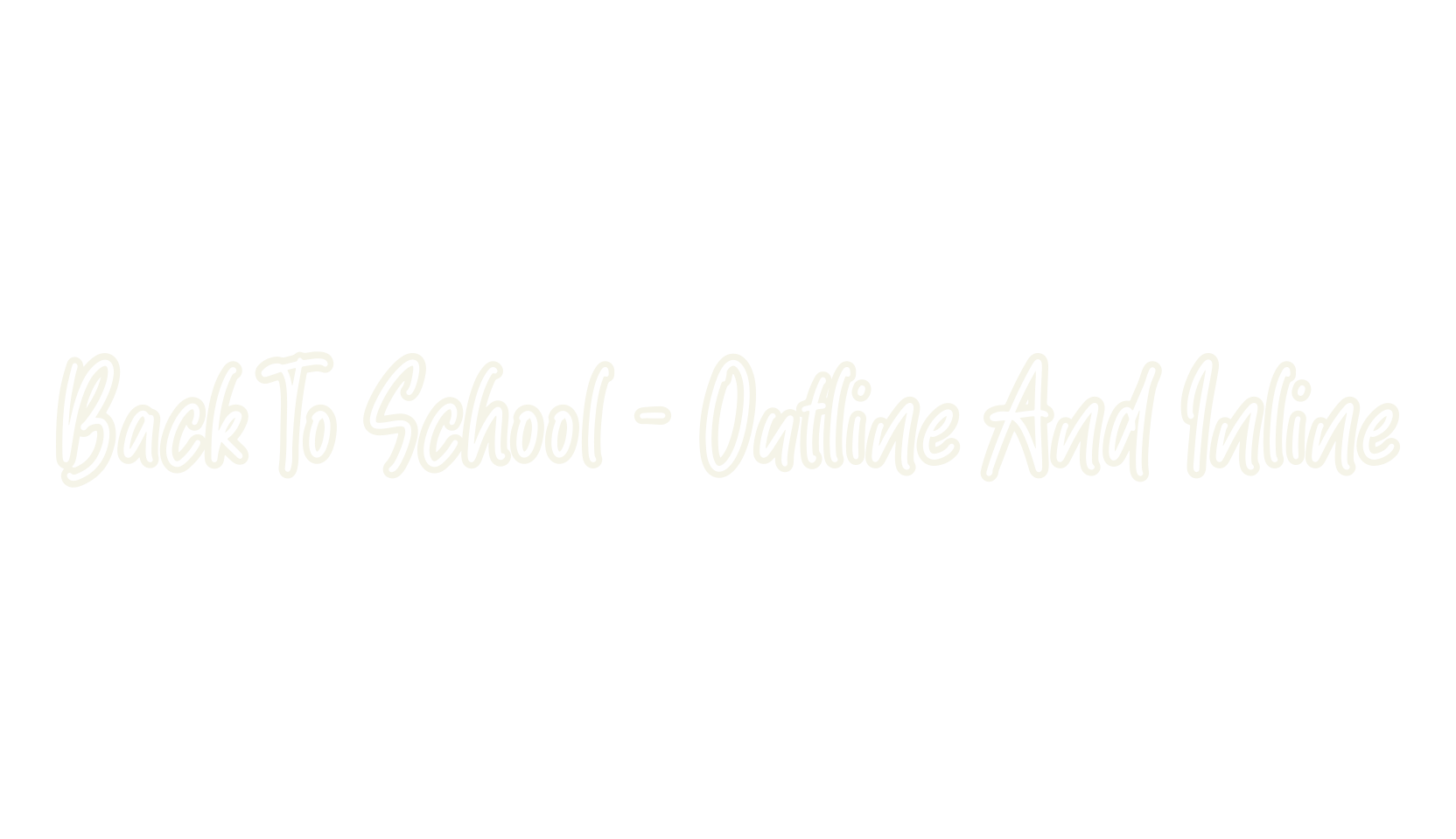 Back To School - Outline And Inline, outline font preview
