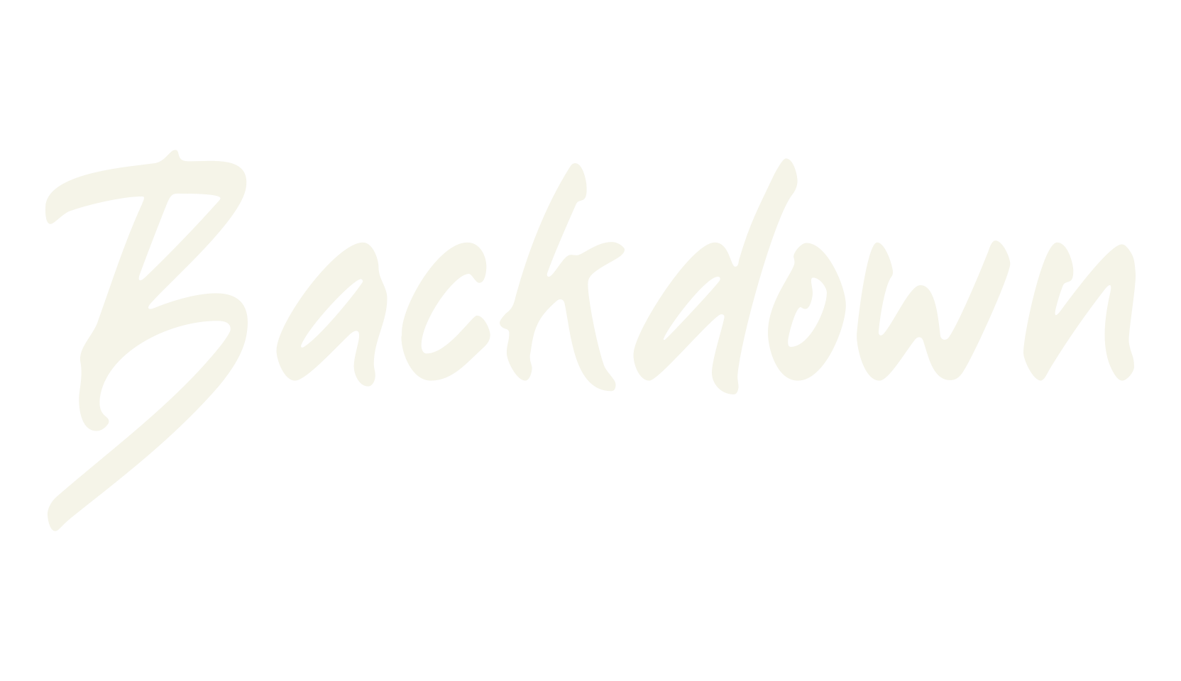 Backdown, handwritten font preview