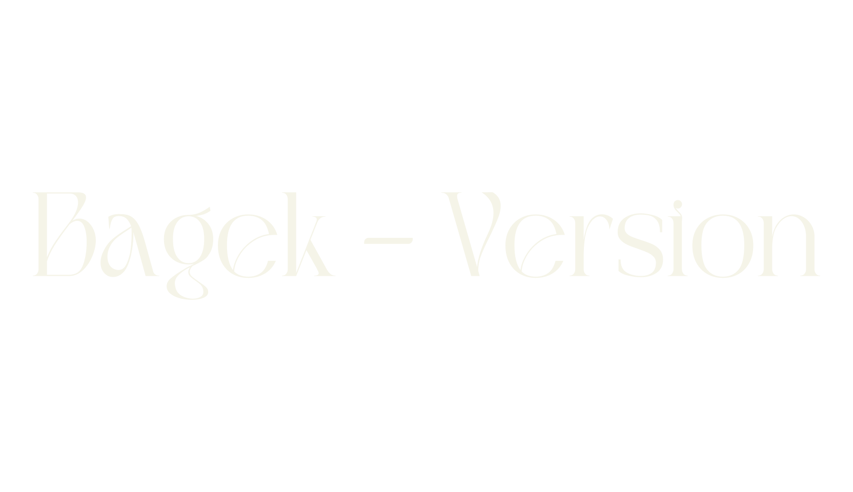 Bagek - Version, serif font preview