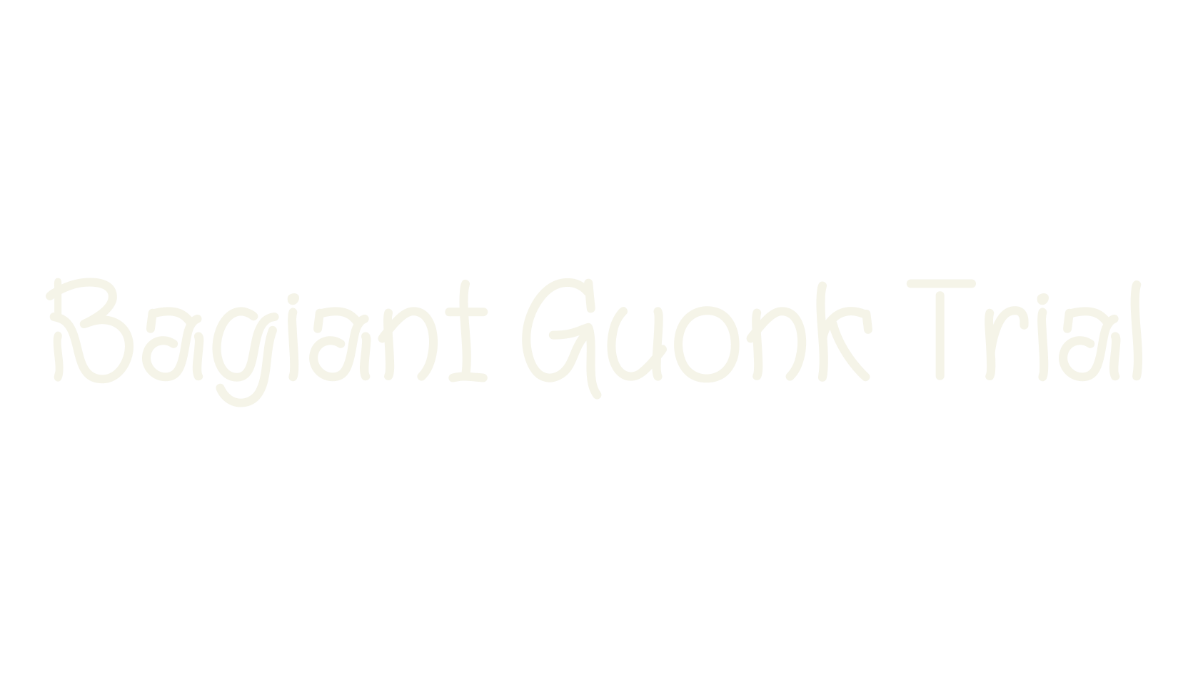 Bagiant Guonk Trial, sans serif font preview
