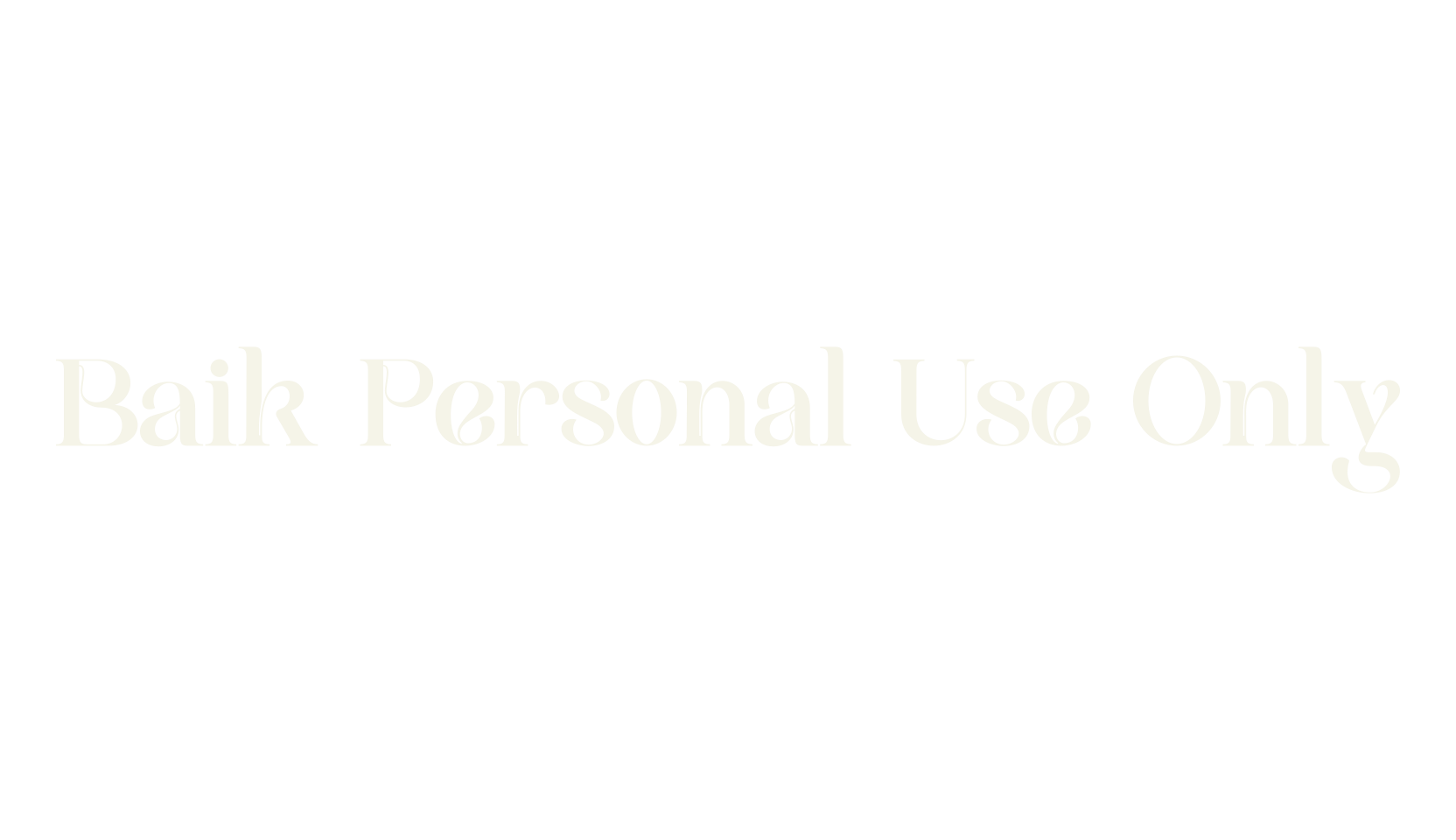 Baik Personal Use Only, serif font preview