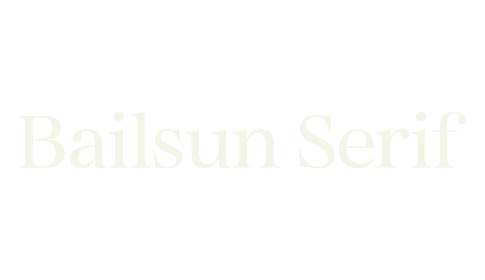 Bailsun Serif, serif font preview