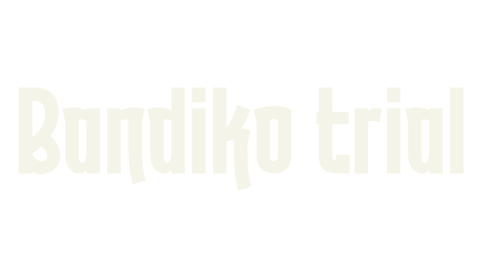 Bandiko trial, condensed font preview
