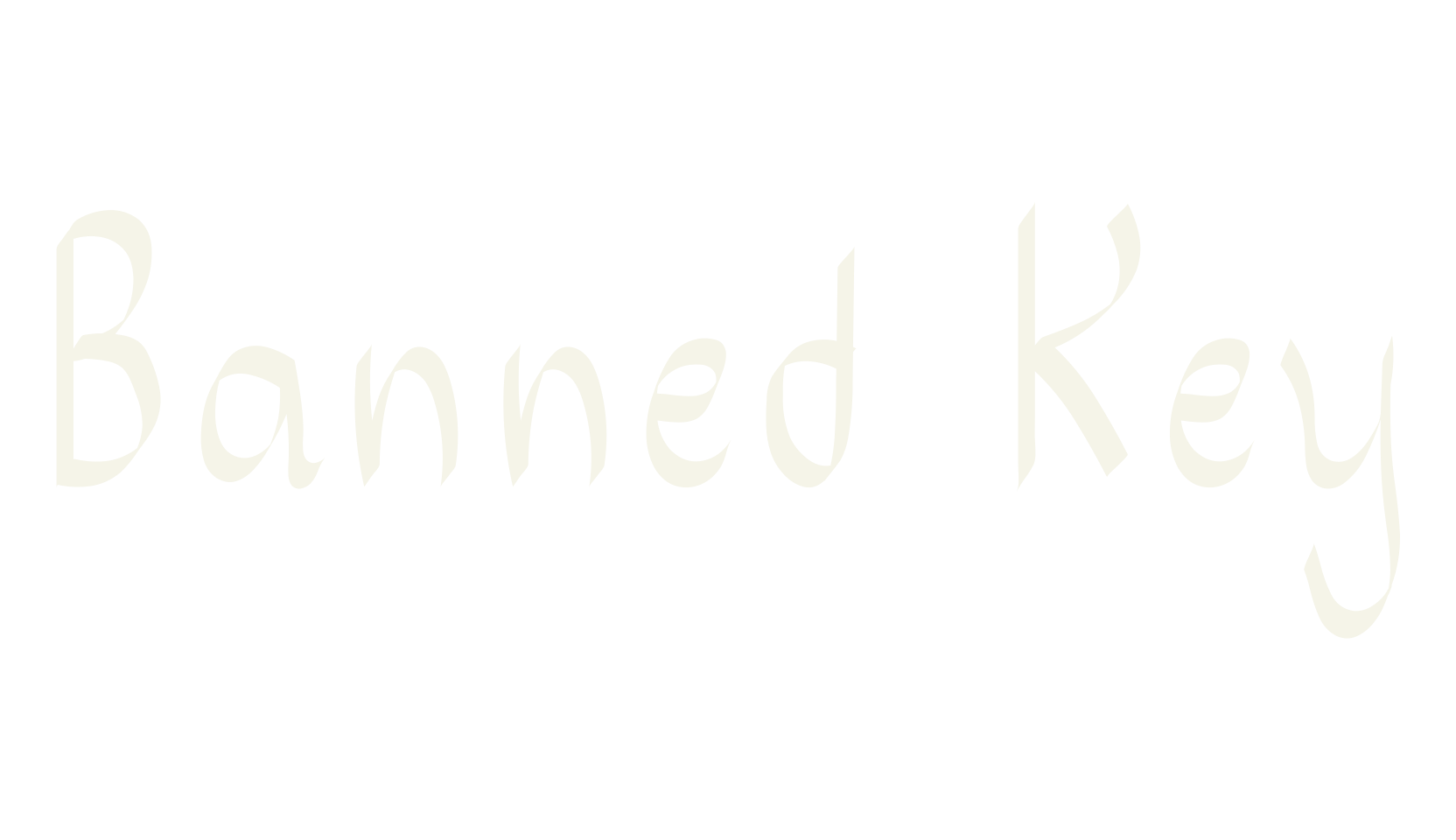 Banned Key, handwriting font preview