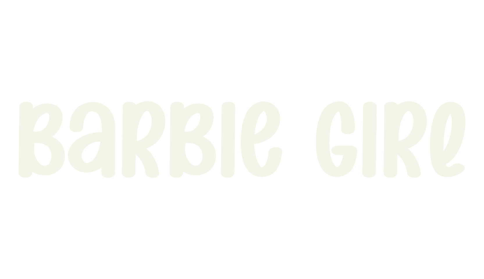 Barbie Girl, handwriting font preview