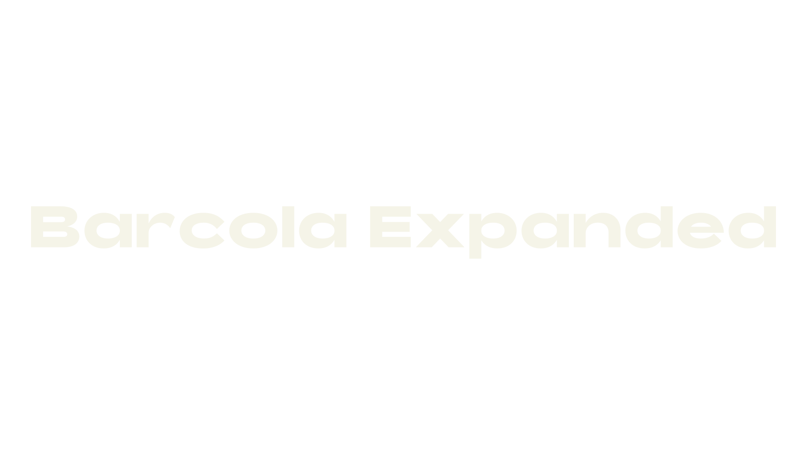 Barcola Expanded, wide font preview