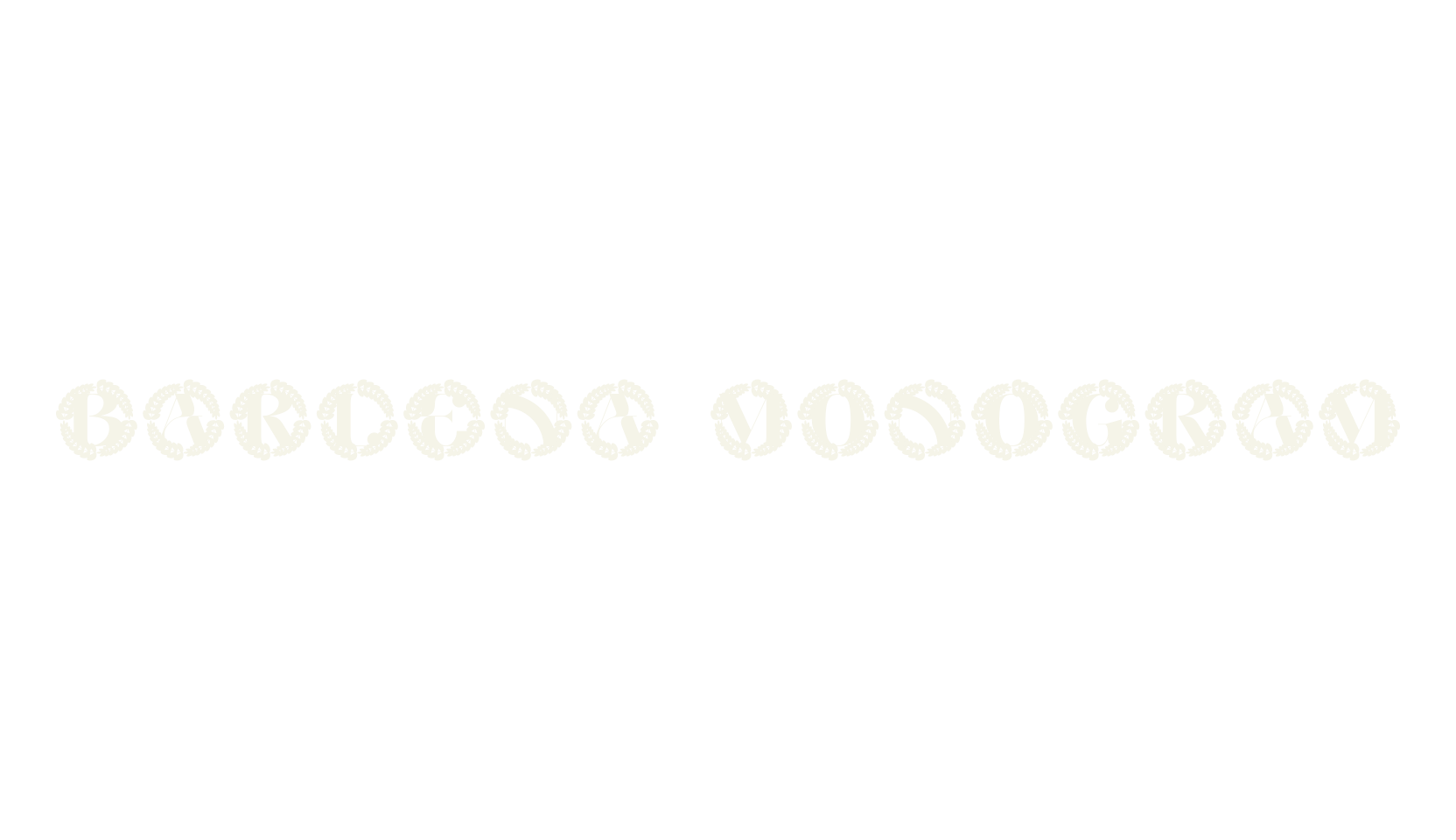 Barlena Monogram, monogram font preview