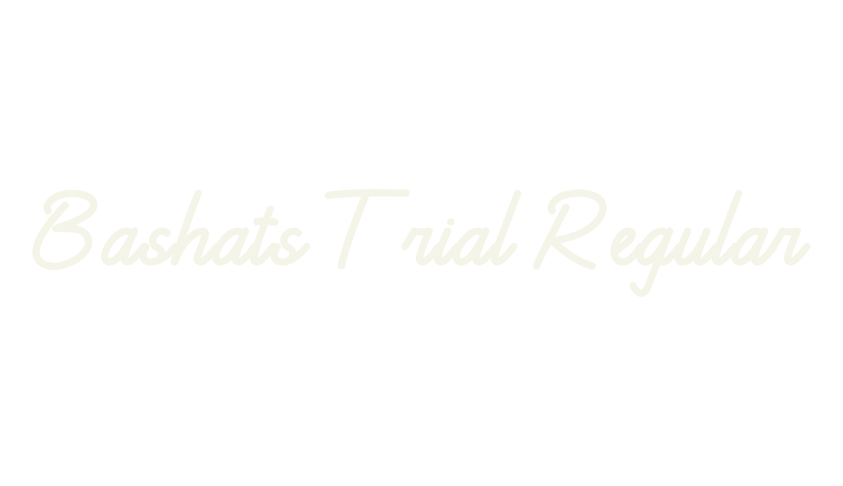 Bashats Trial Regular, fancy font preview