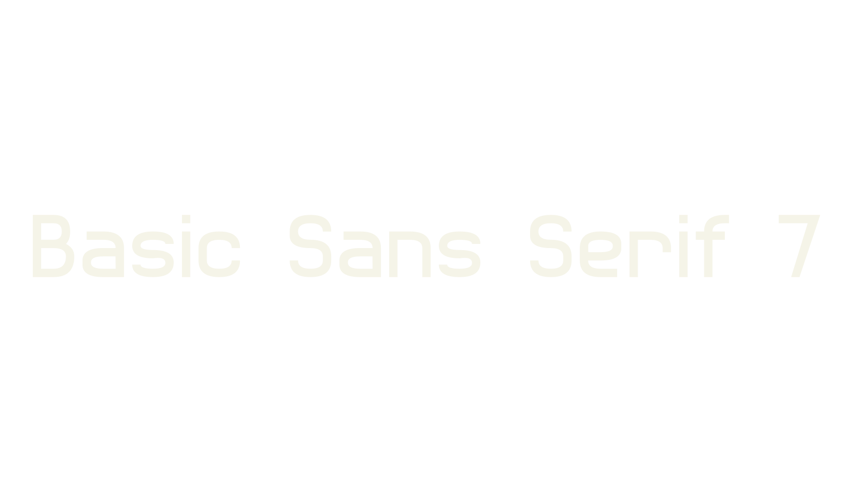 Basic Sans Serif 7, sans serif font preview