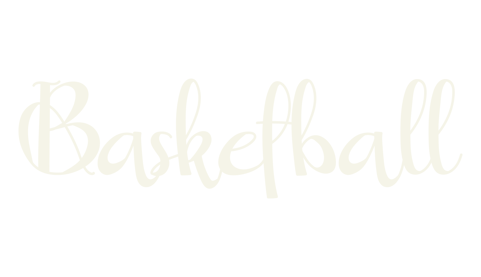Basketball, cursive font preview