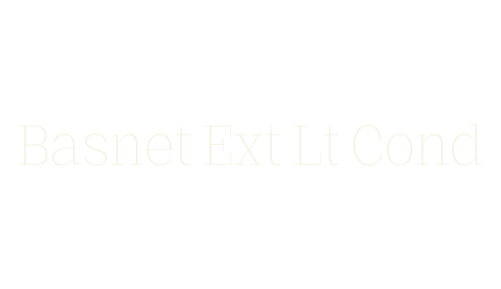 Basnet Ext Lt Cond, serif font preview