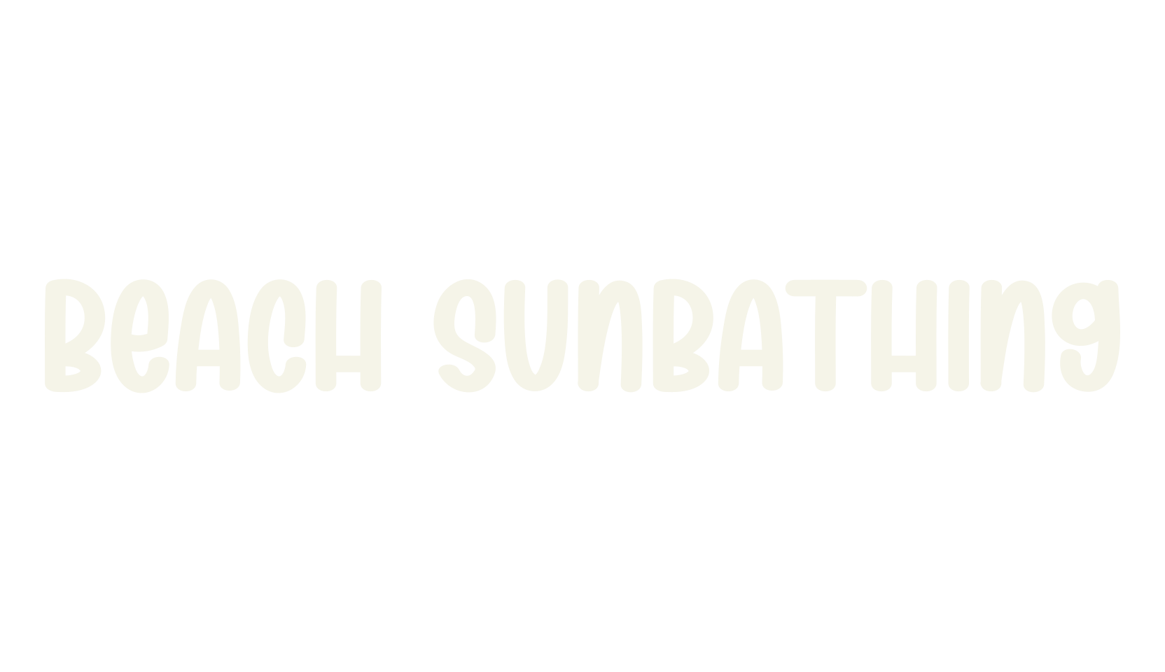 Beach Sunbathing, script font preview
