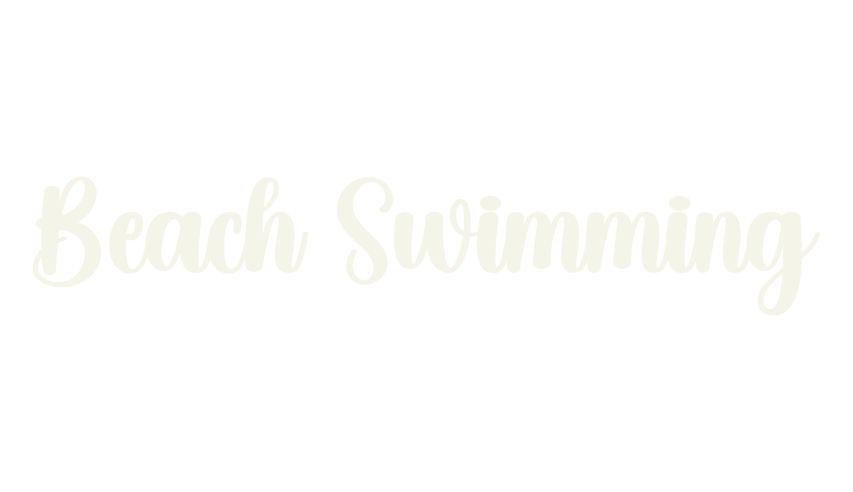 Beach Swimming, calligraphy font preview