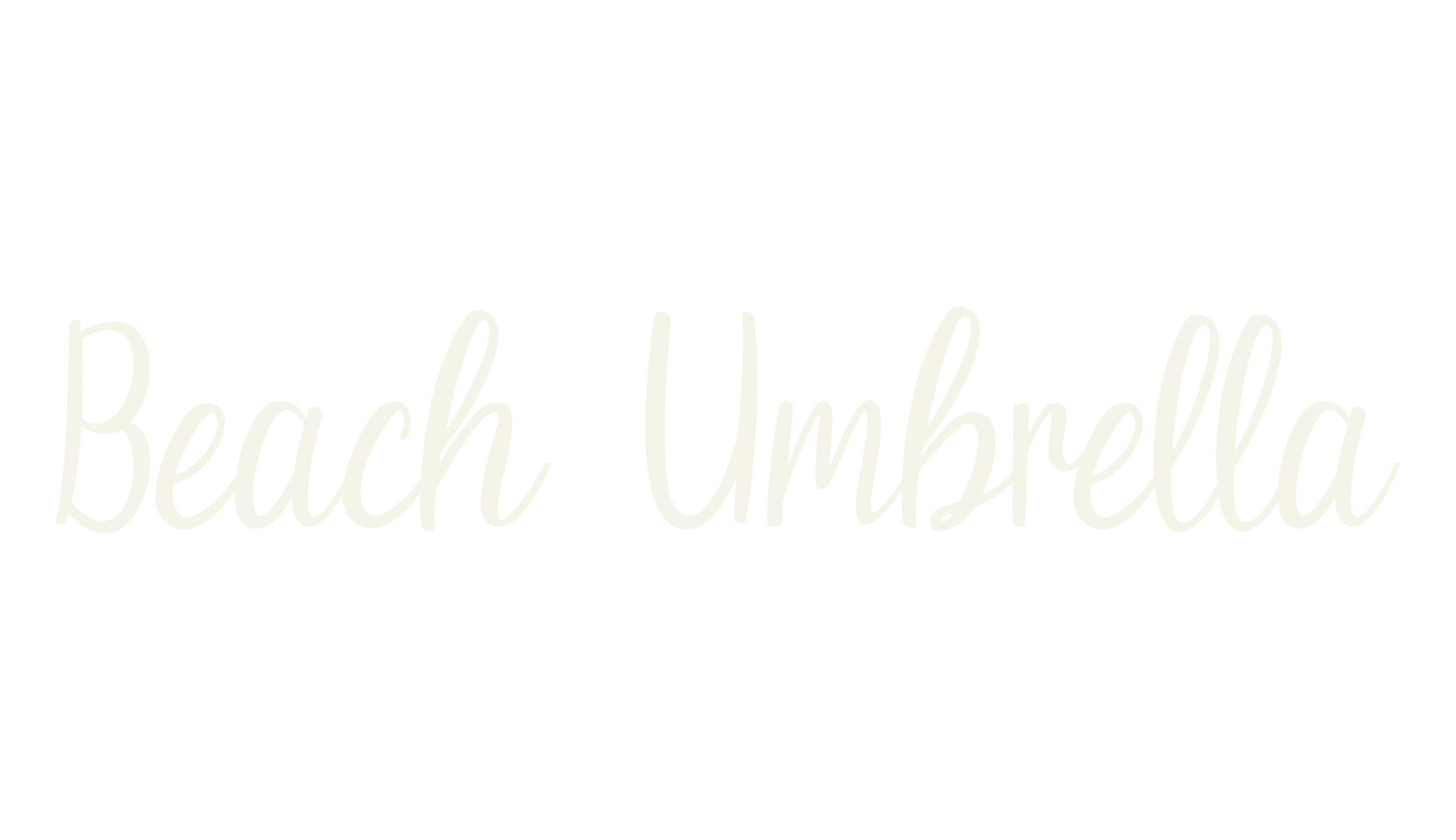 Beach Umbrella, fancy font preview