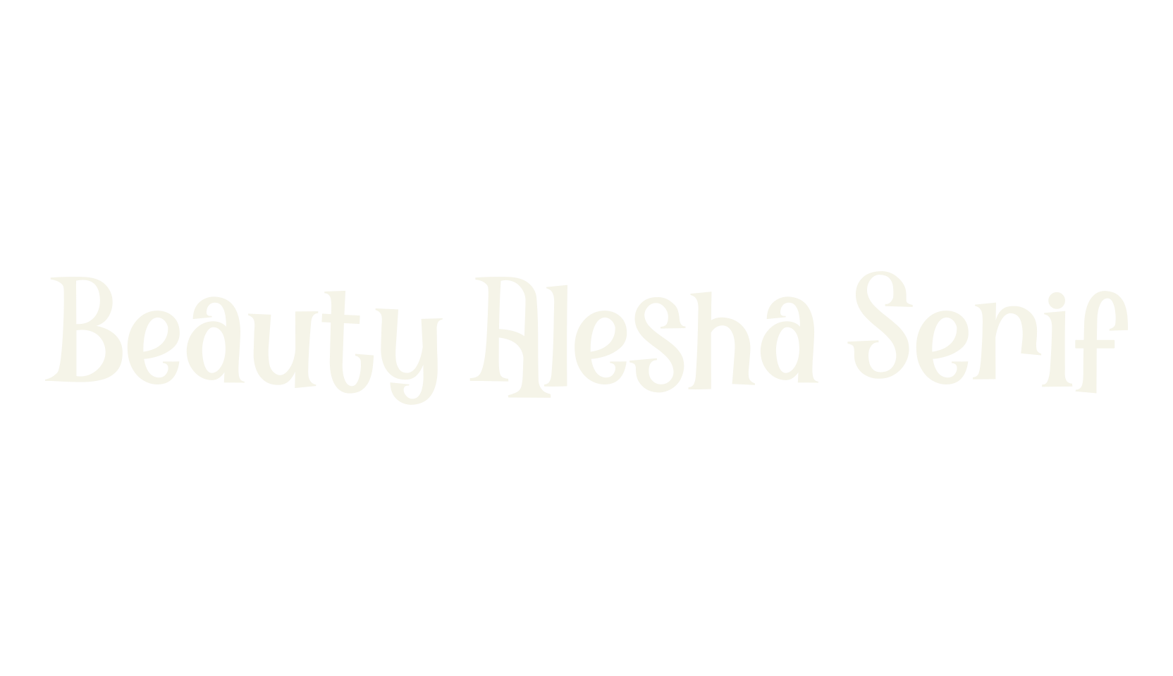 Beauty Alesha Serif, hand drawn font preview