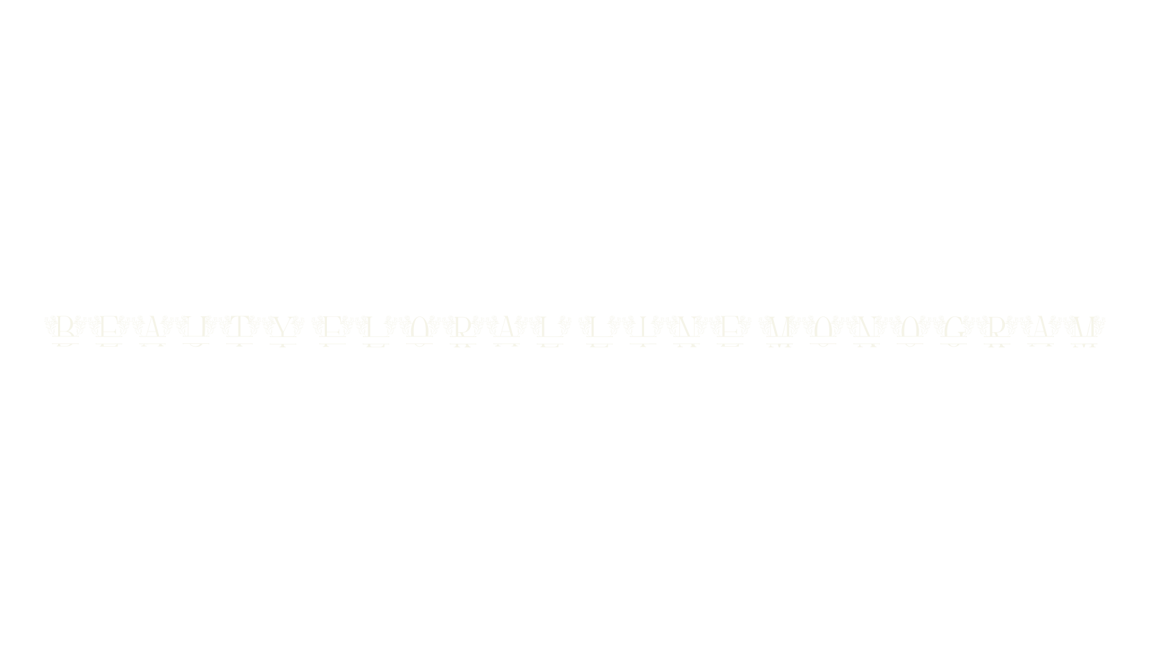 Beauty Floral Line Monogram, floral font preview
