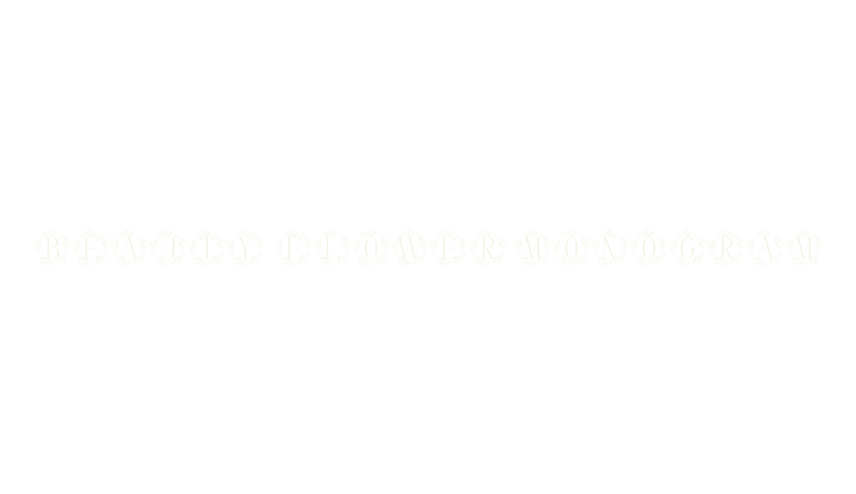 Beauty Flower Monogram, monogram font preview