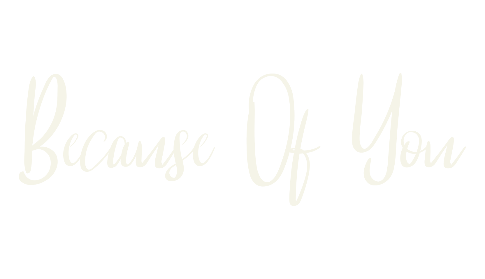 Because Of You, calligraphy font preview