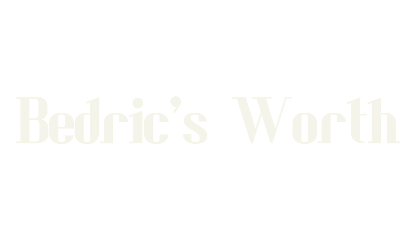 Bedric's Worth, logo font preview