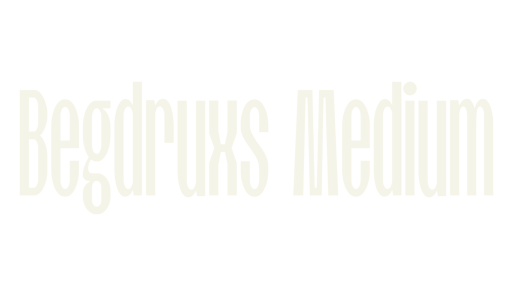 Begdruxs Medium, gaming font preview