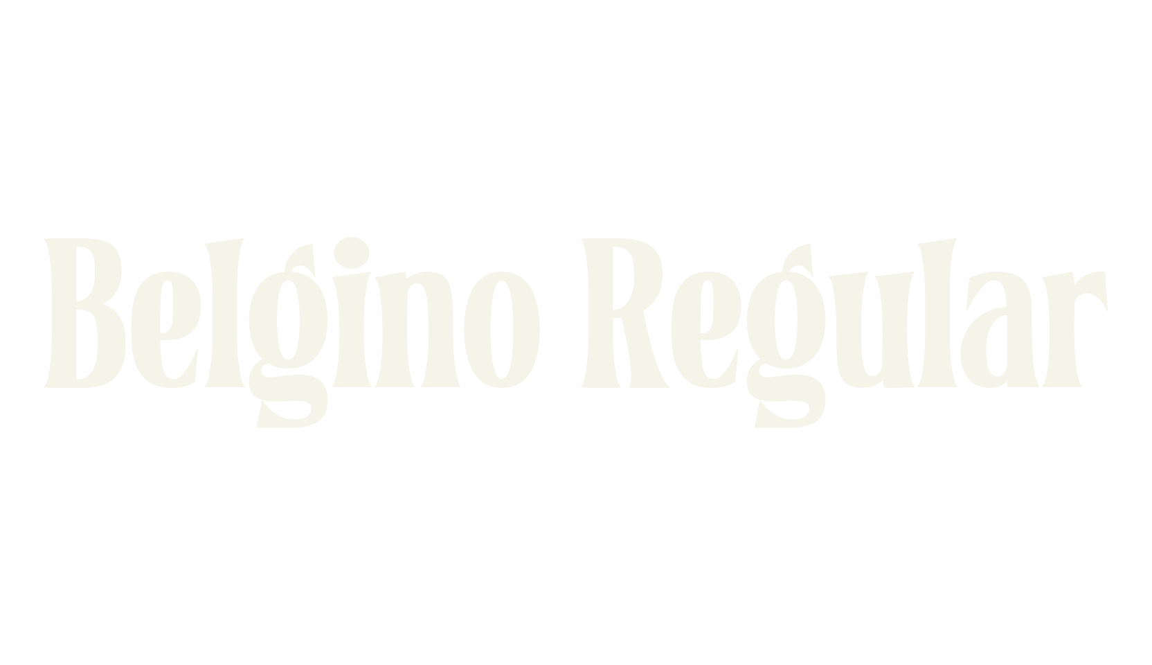 Belgino Regular, bold font preview