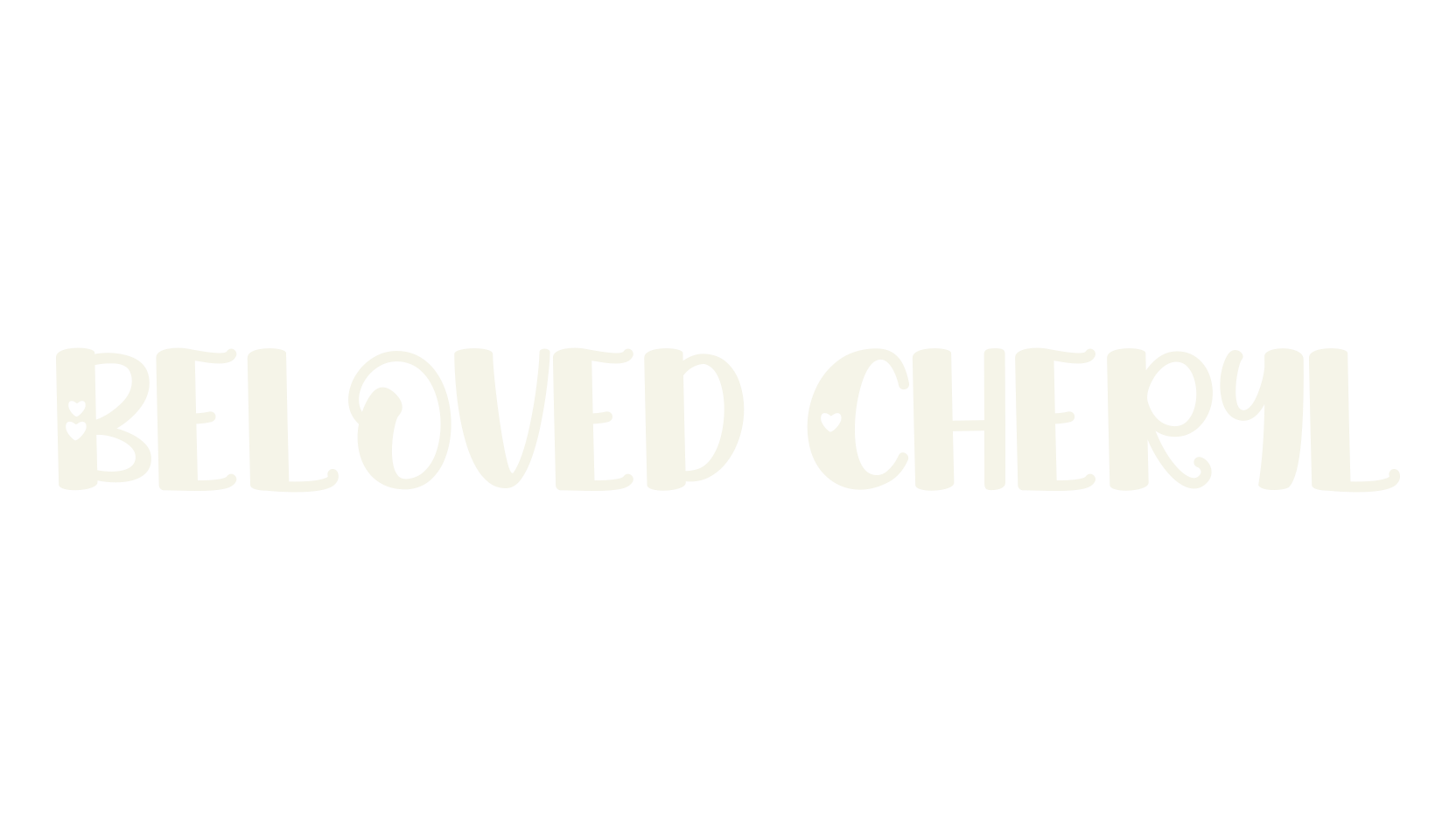 Beloved Cheryl, cool font preview