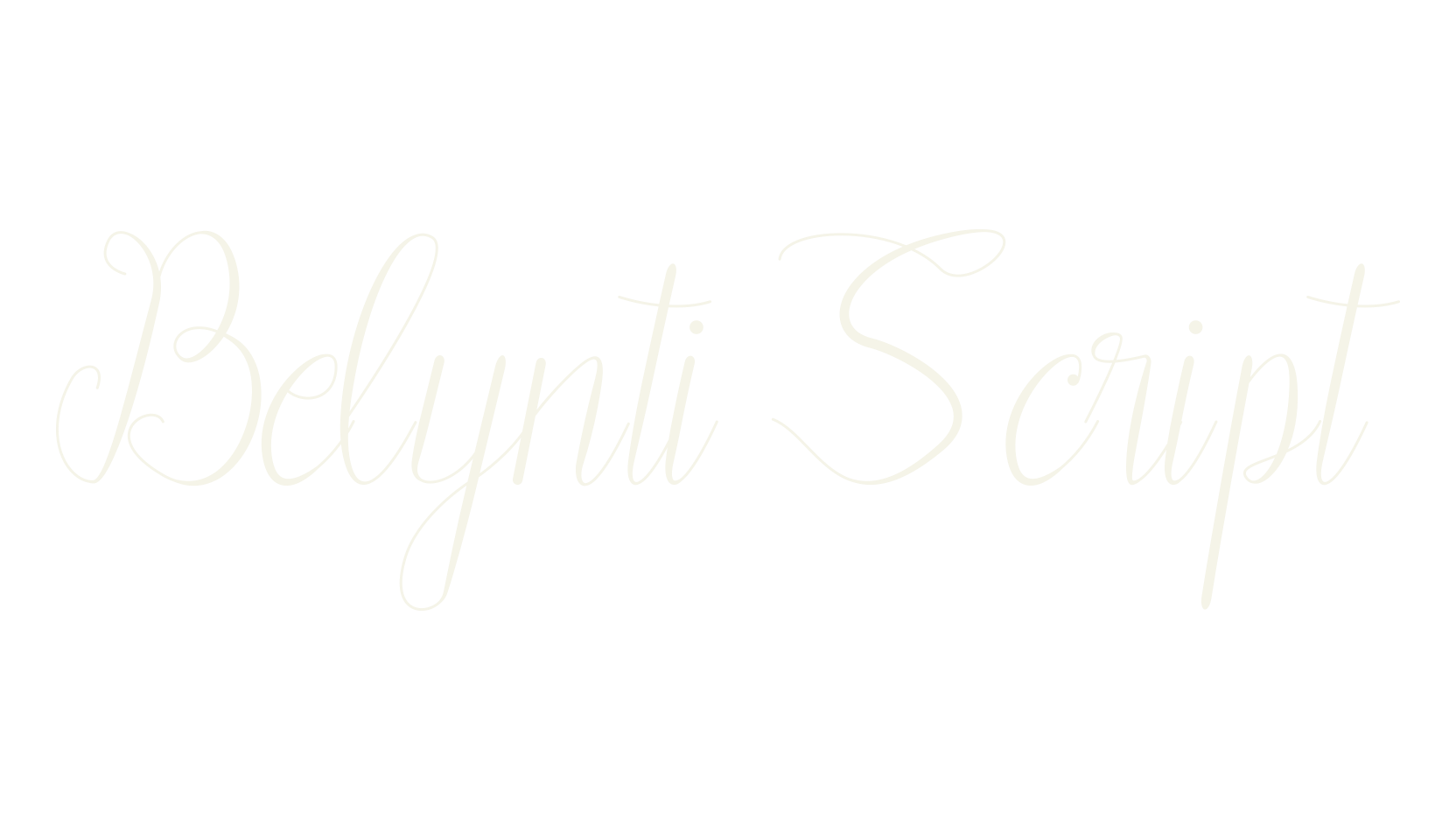 Belynti Script, thin font preview
