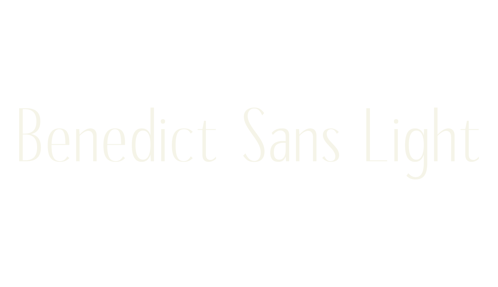 Benedict Sans Light, serif font preview