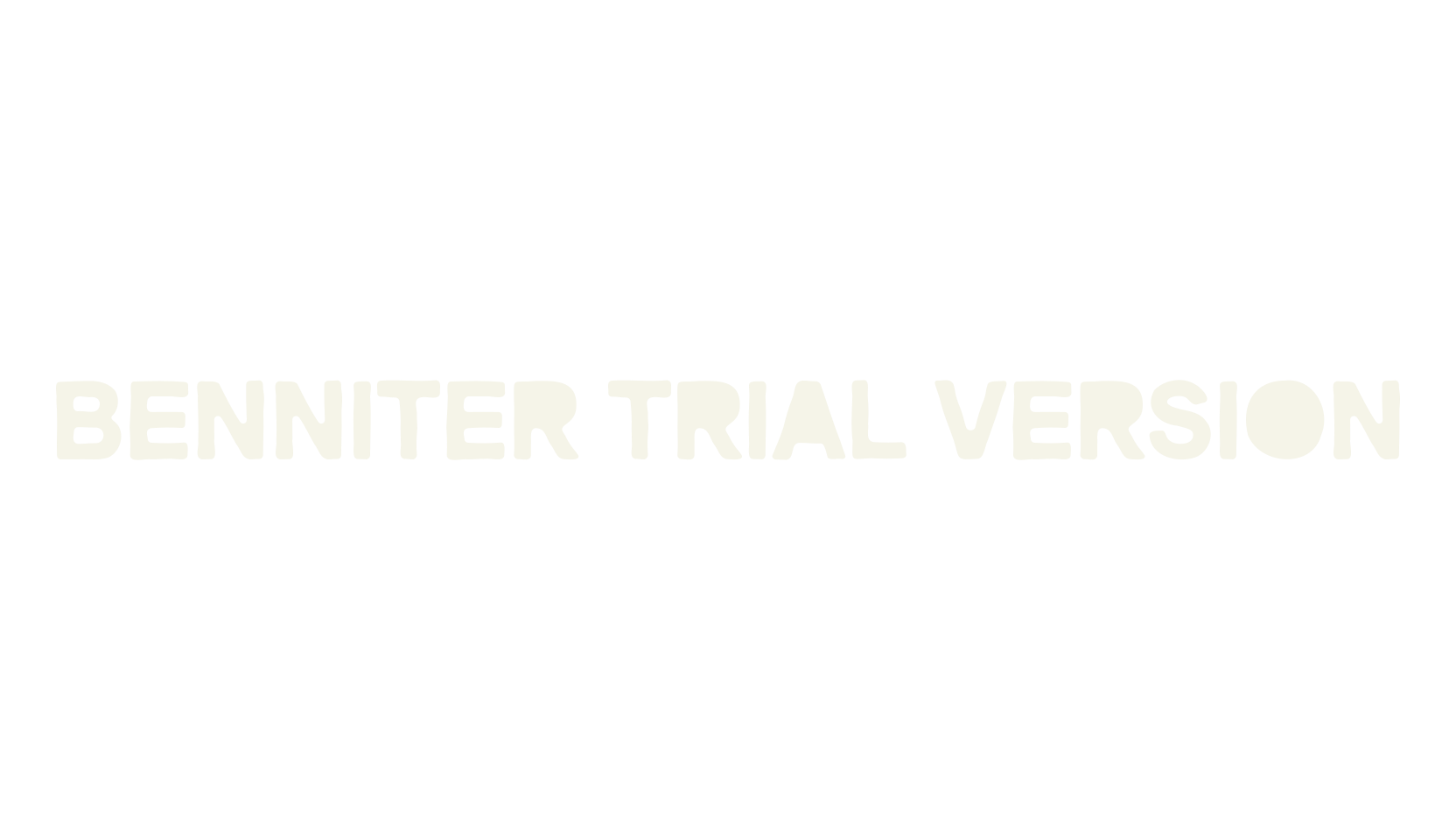 Benniter Trial Version, sans serif font preview