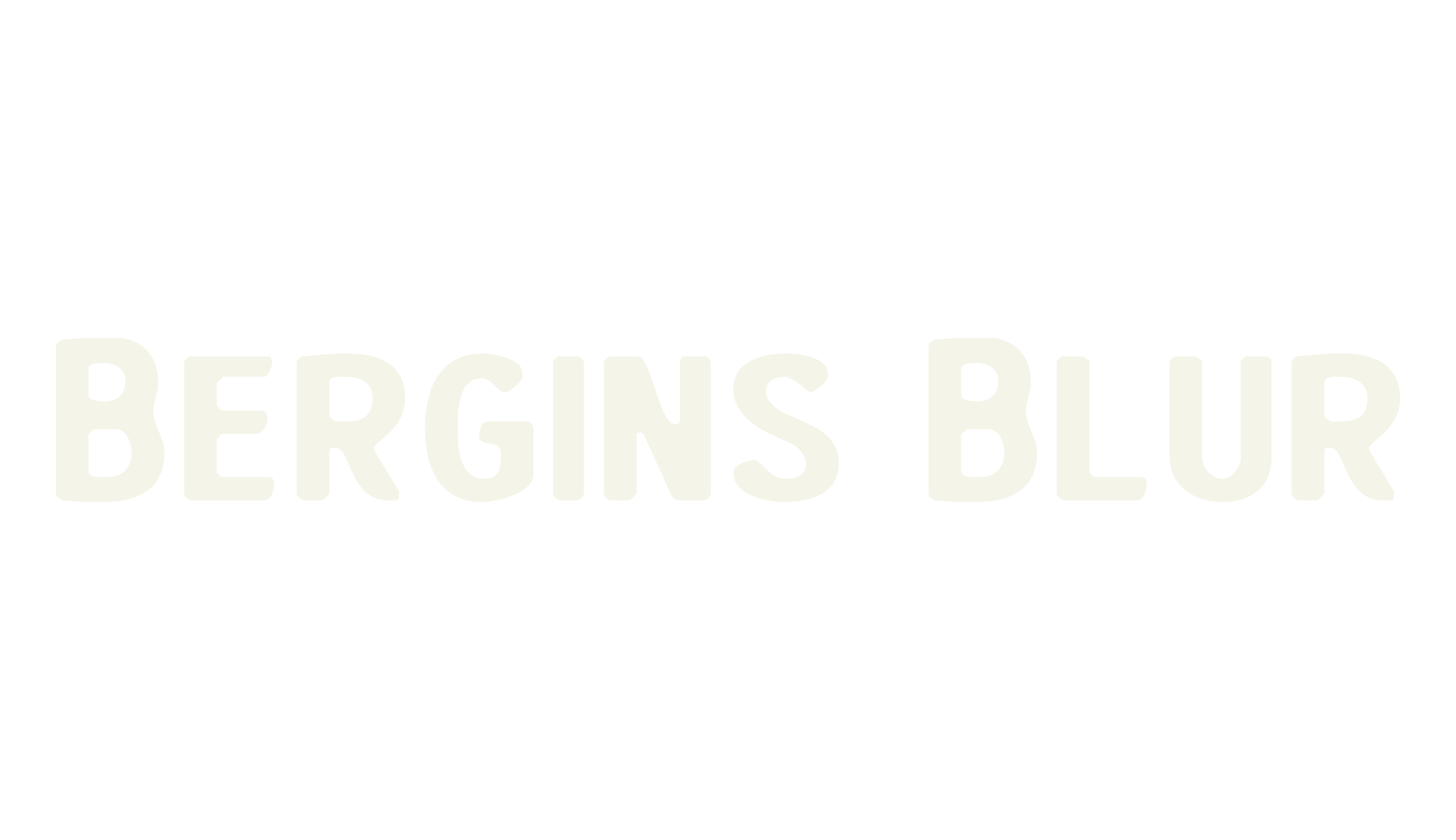 Bergins Blur, condensed font preview