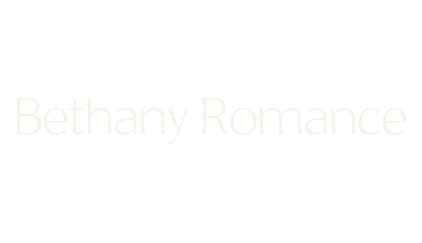 Bethany Romance, roman font preview