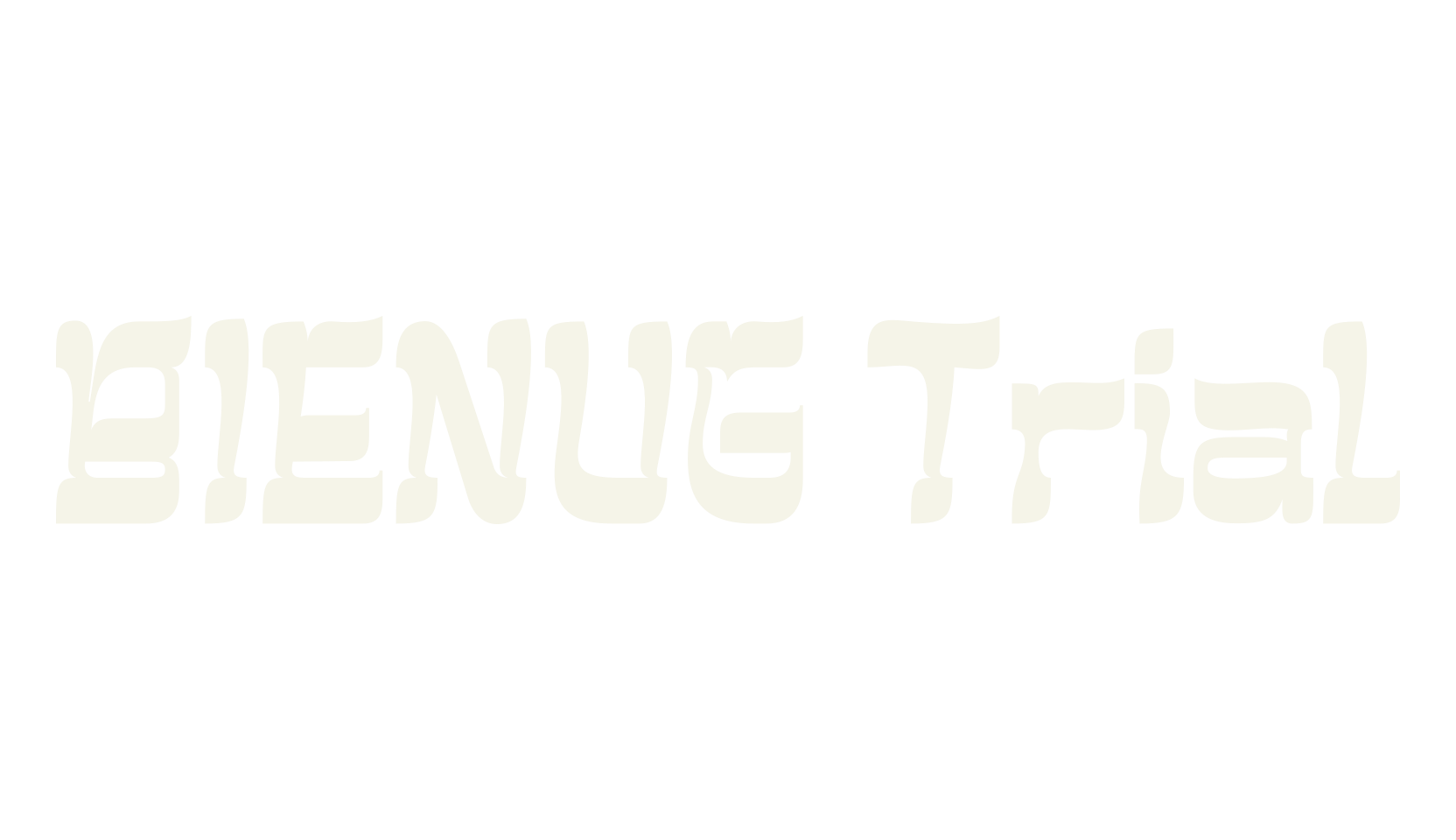 BIENUG Trial, retro font preview