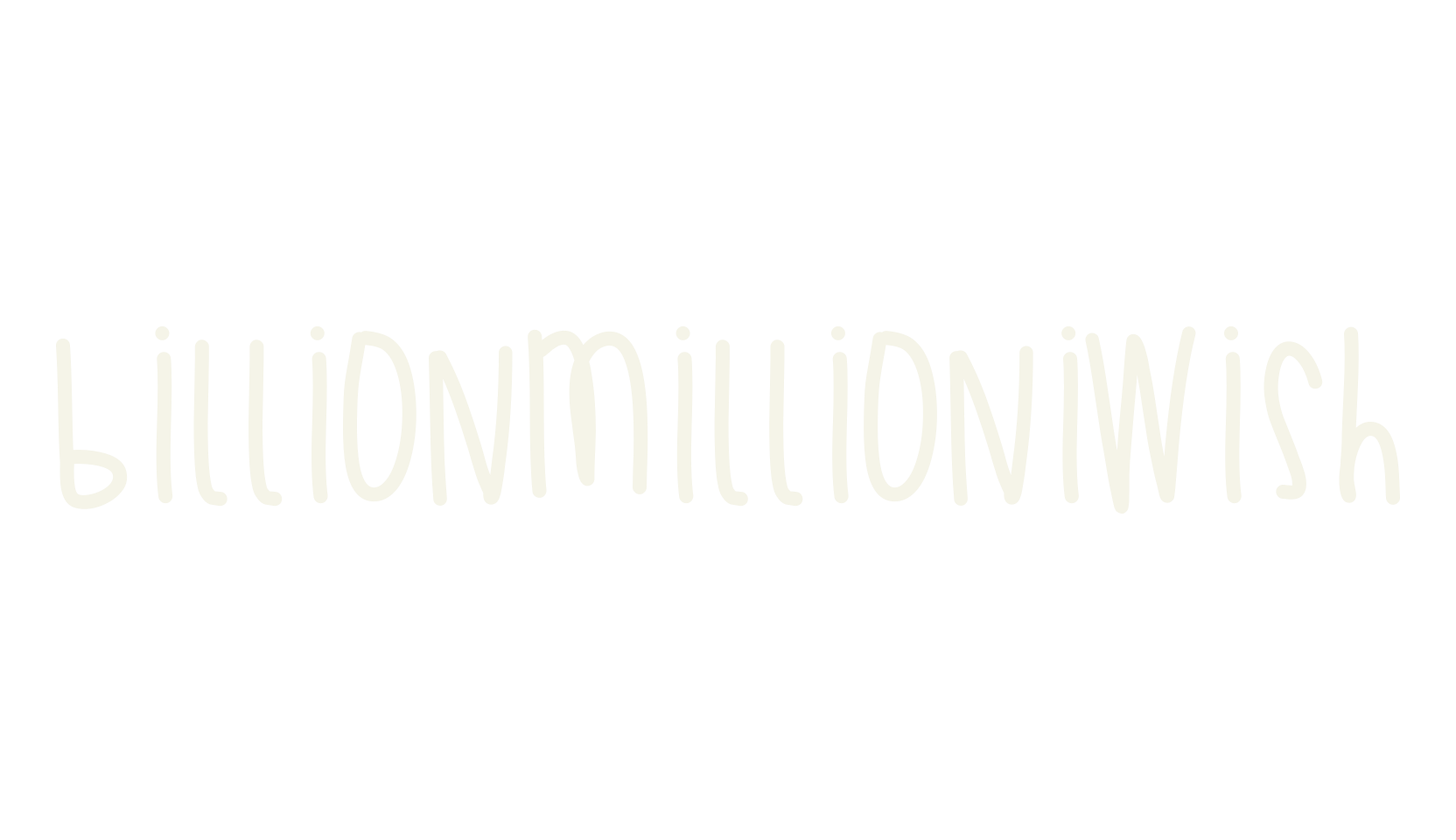 BillionMillionIWish, handwritten font preview