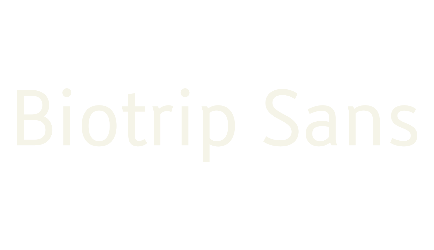 Biotrip Sans, sans serif font preview