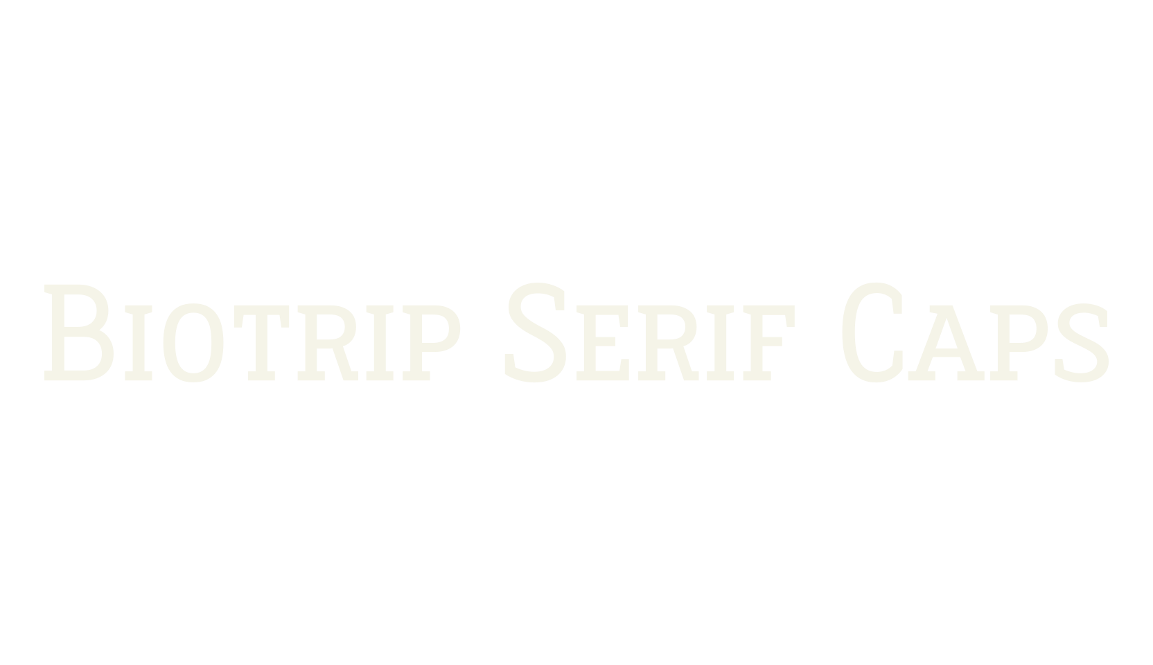 Biotrip Serif Caps, capital font preview