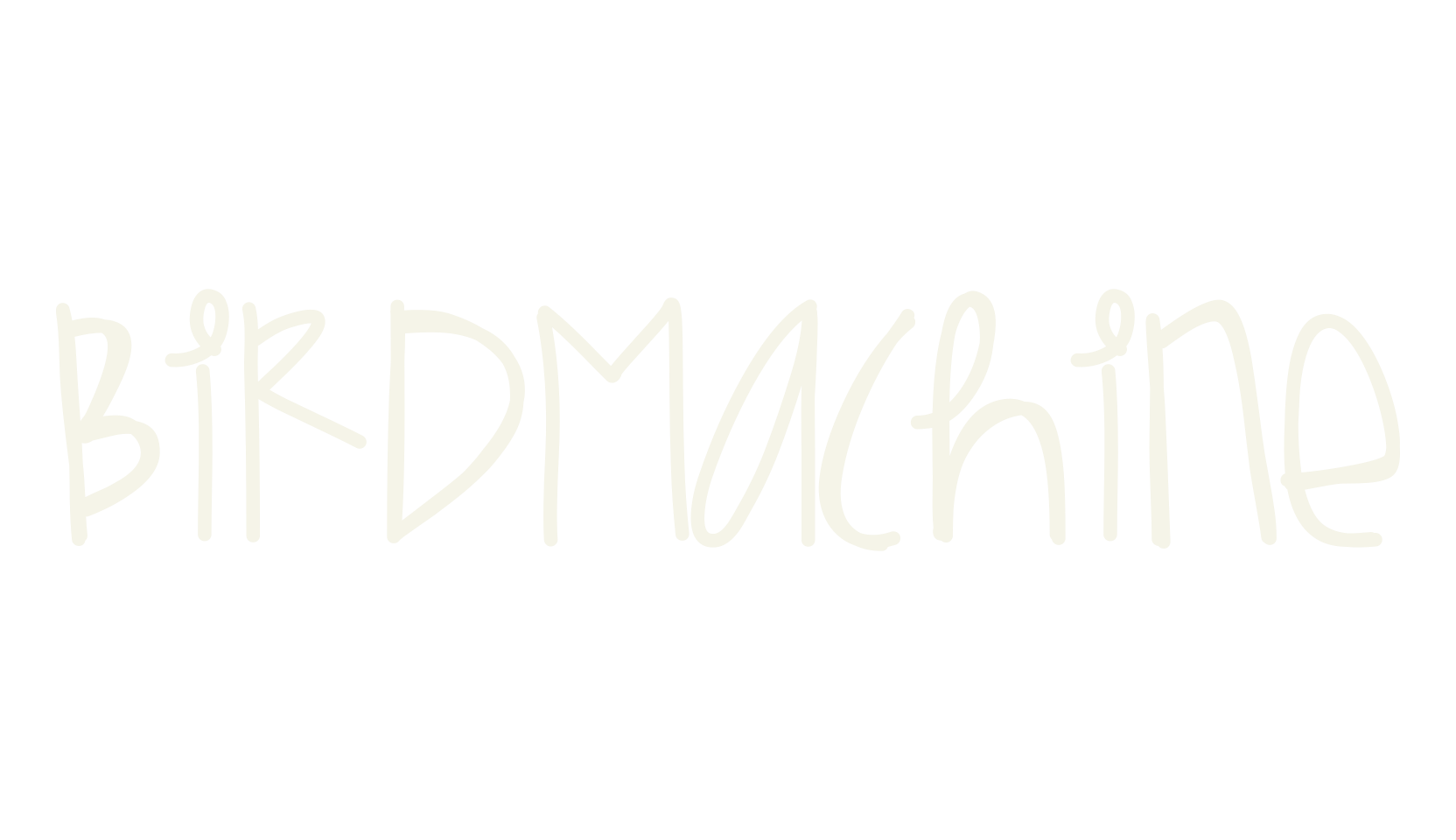 BirdMachine, handwritten font preview