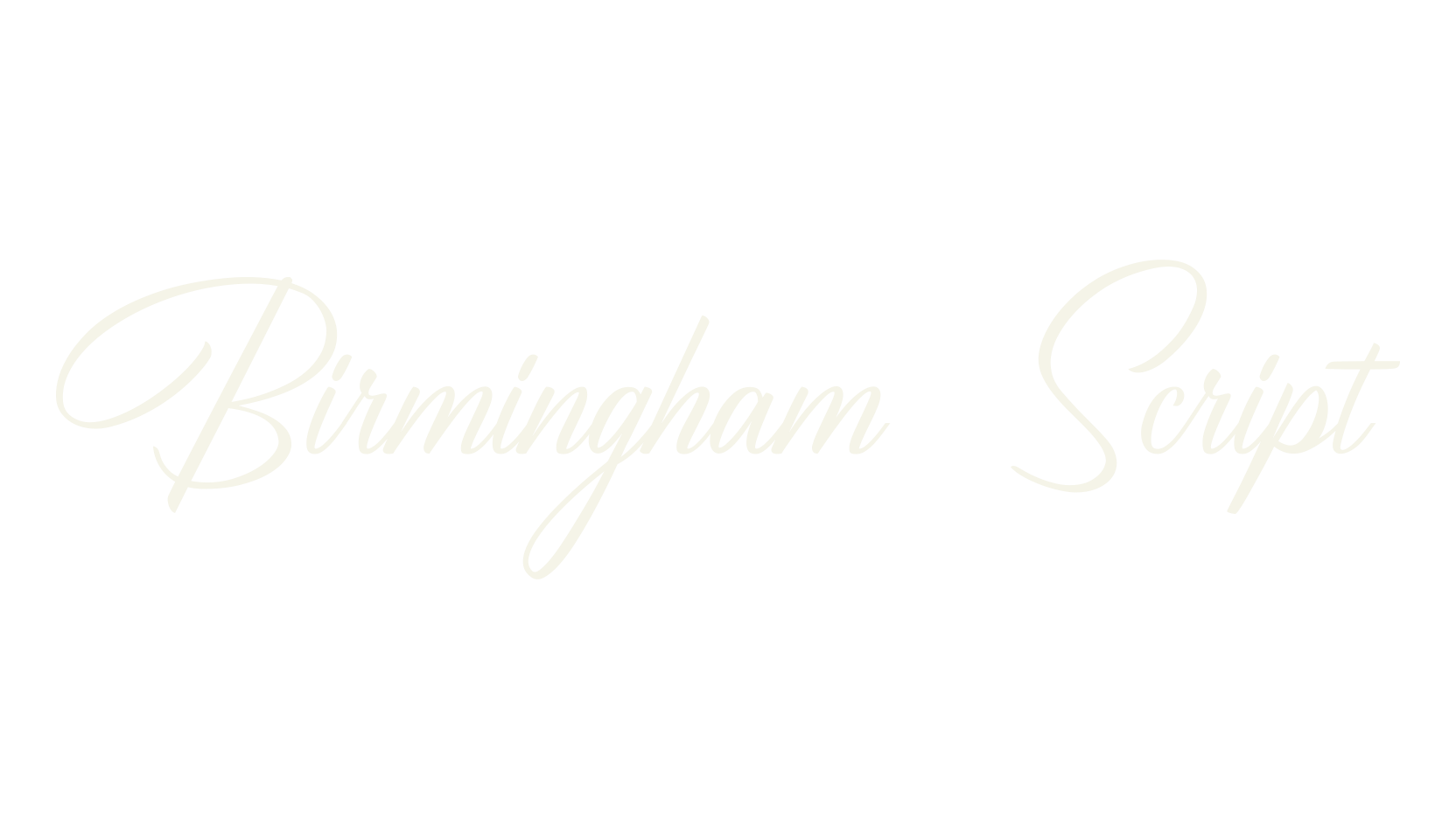 Birmingham Script, fashion script font preview