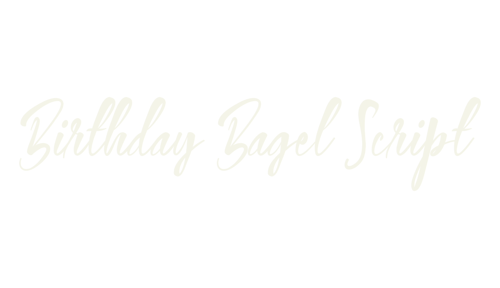 Birthday Bagel Script, calligraphy font preview
