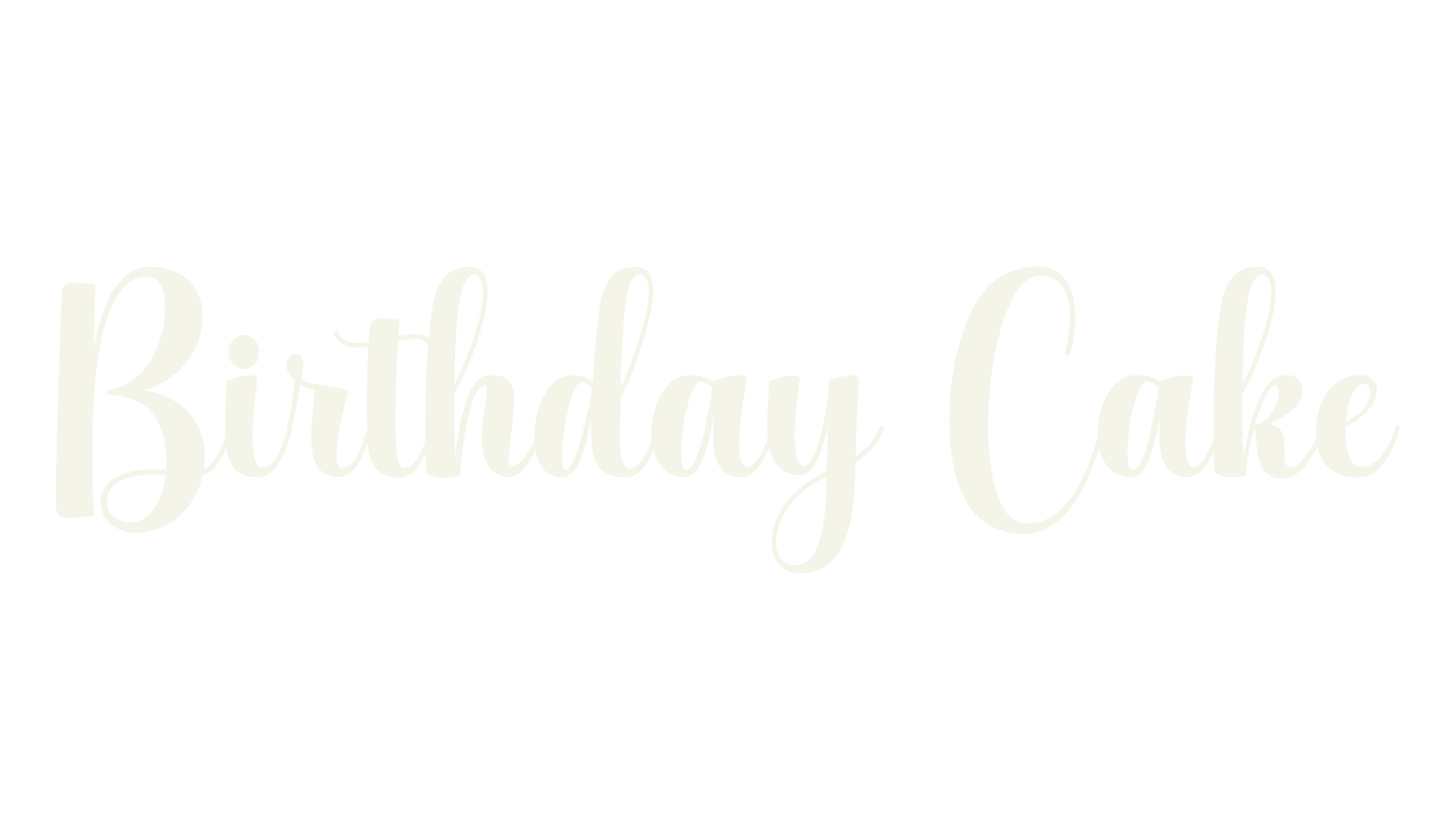 Birthday Cake, calligraphy font preview