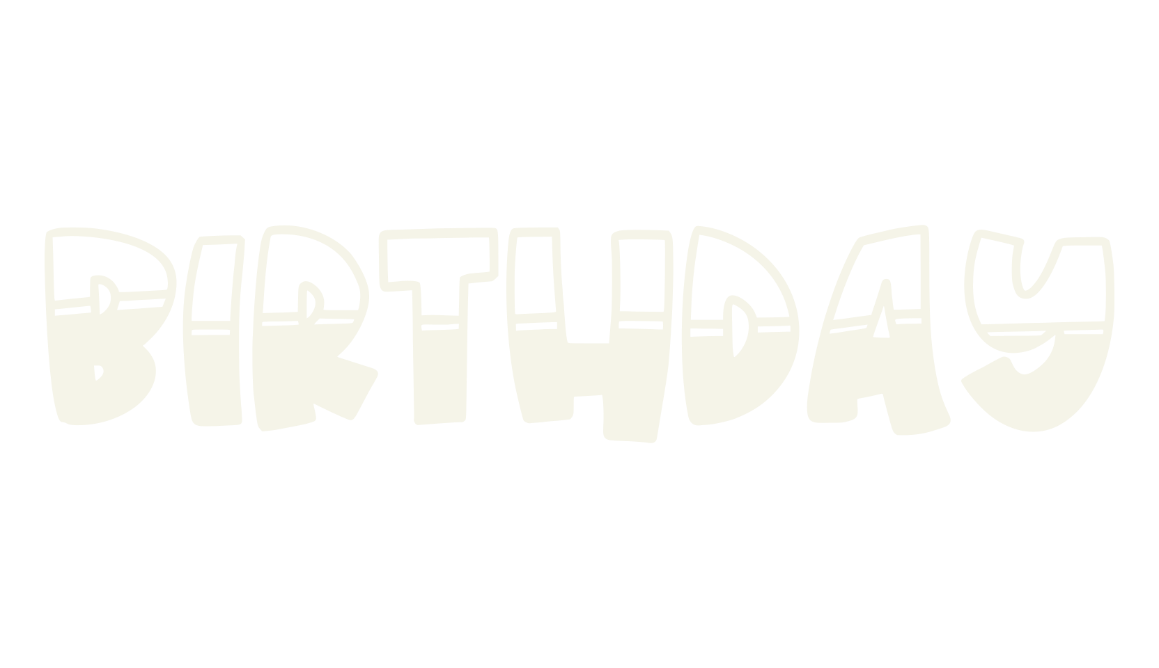 Birthday, logo font preview