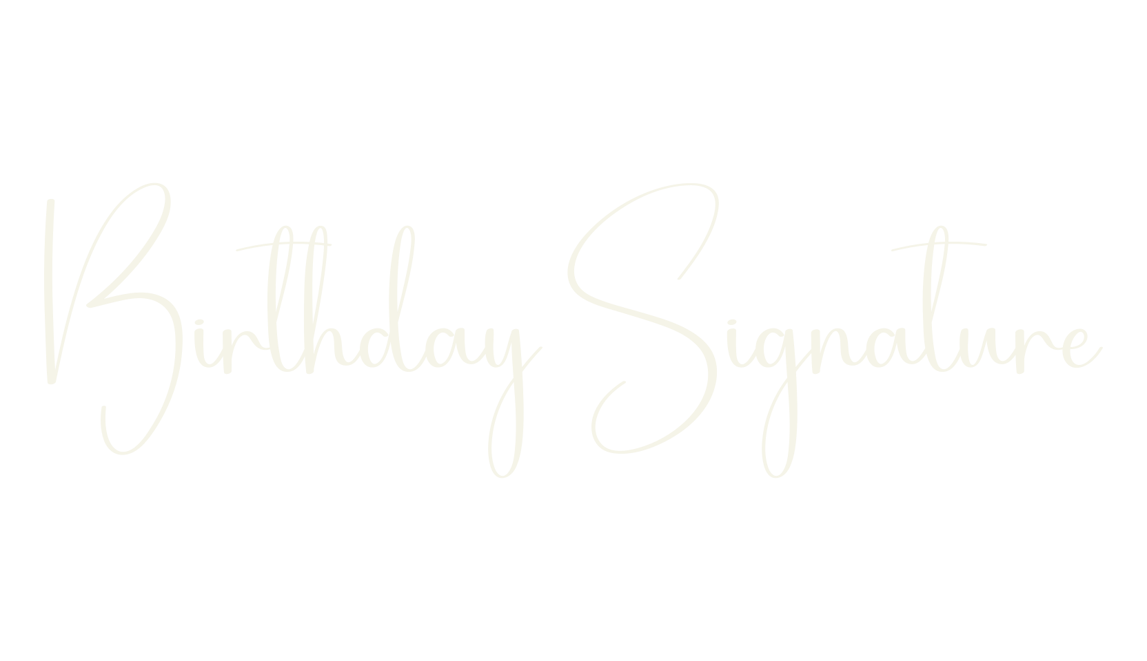 Birthday Signature, fashion script font preview