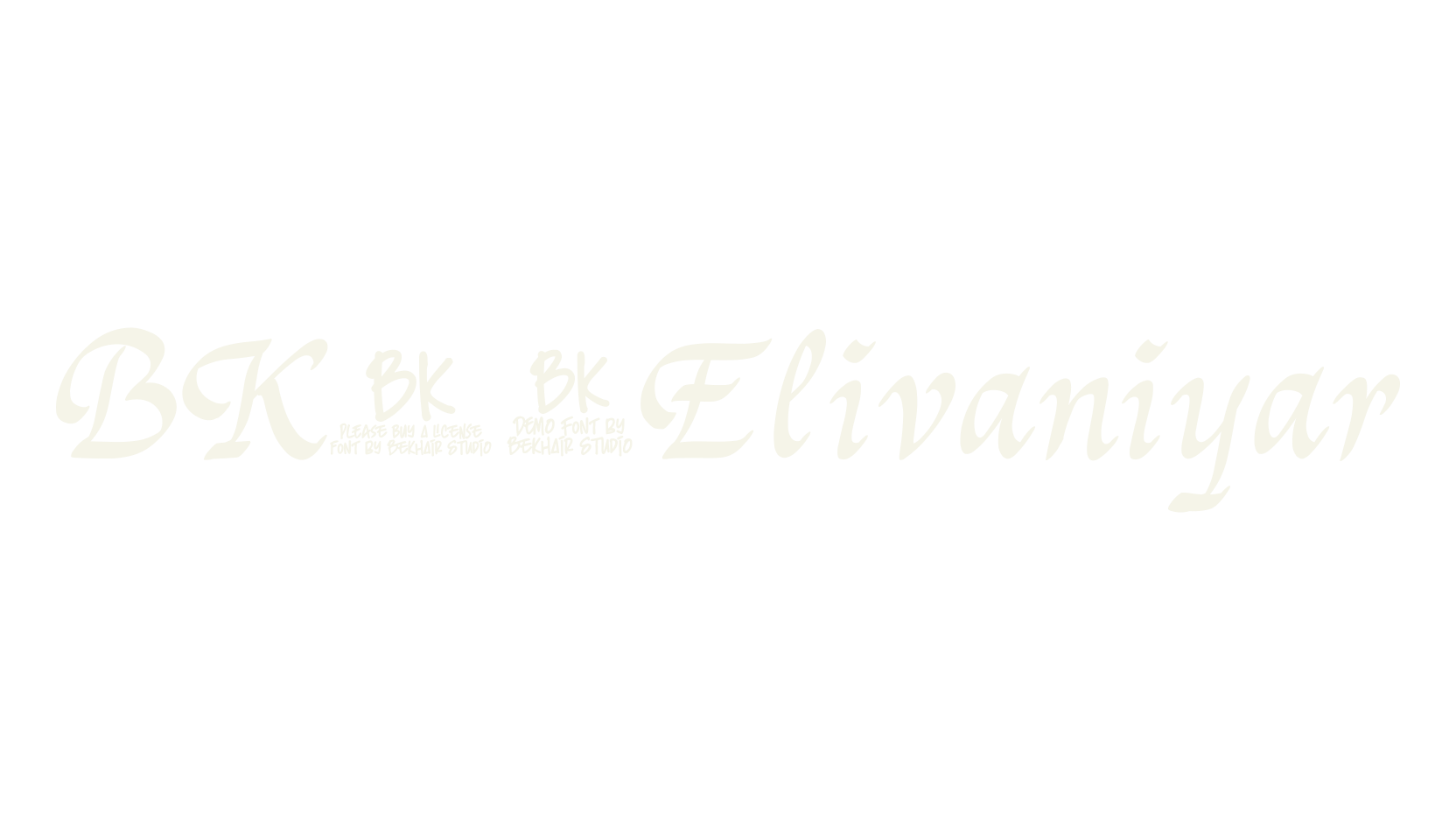BKR Elivaniyar, cursive font preview