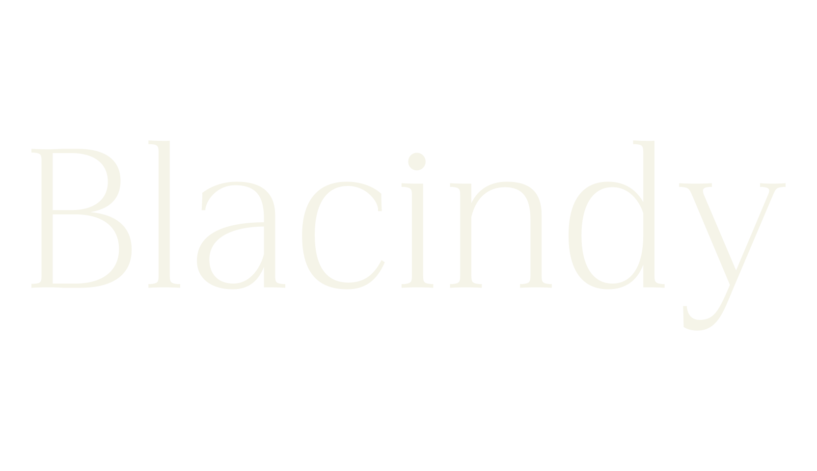 Blacindy, serif font preview