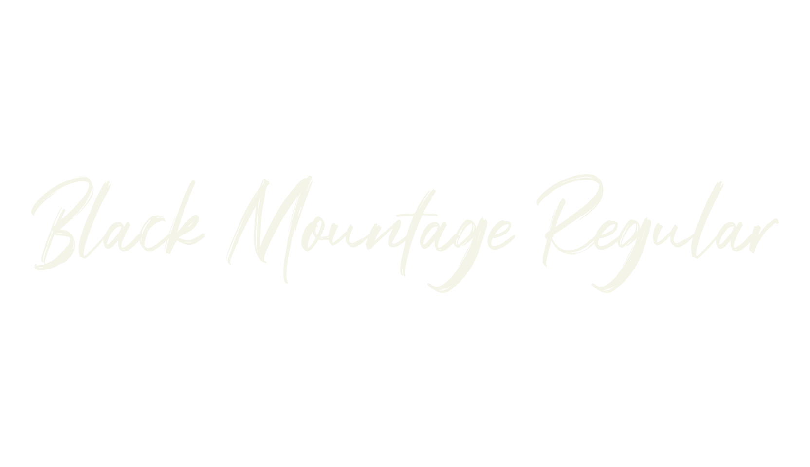 Black Mountage Regular, brush font preview