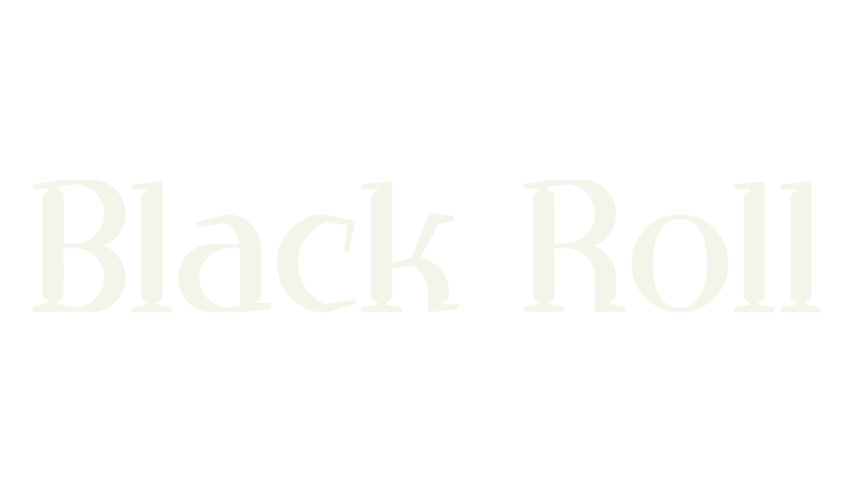 Black Roll, cafe font preview