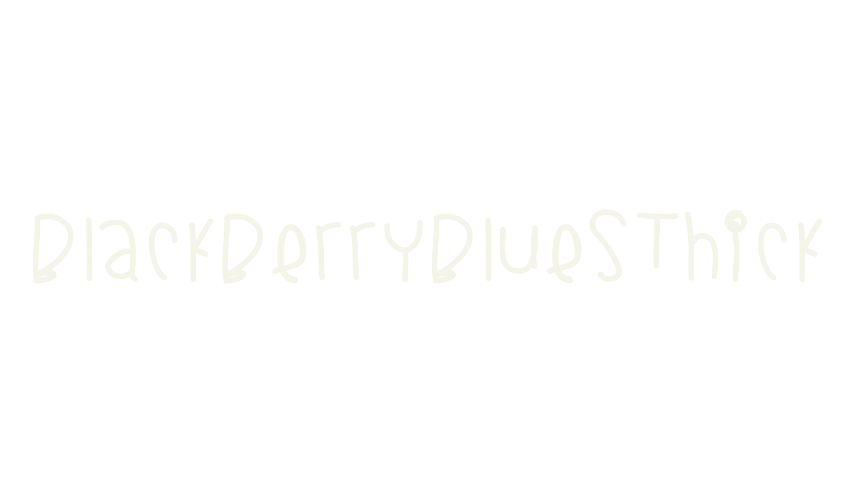 BlackberryBluesThick, handwritten font preview