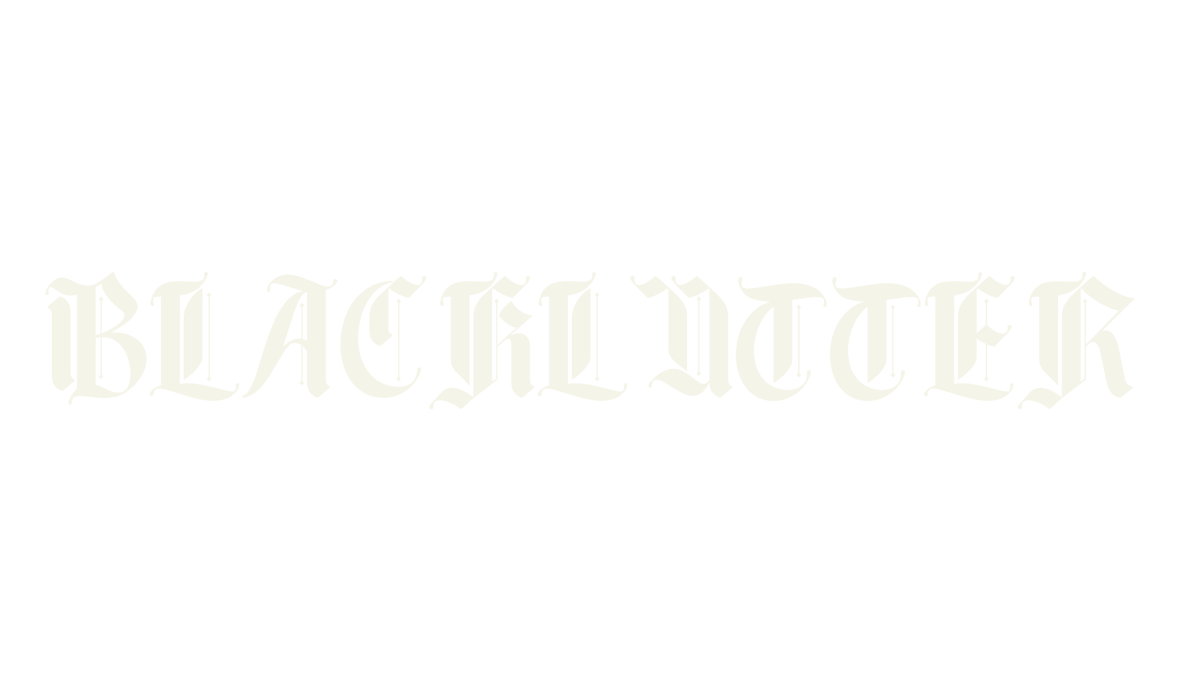 BLACKLUTTER, blackletter font preview