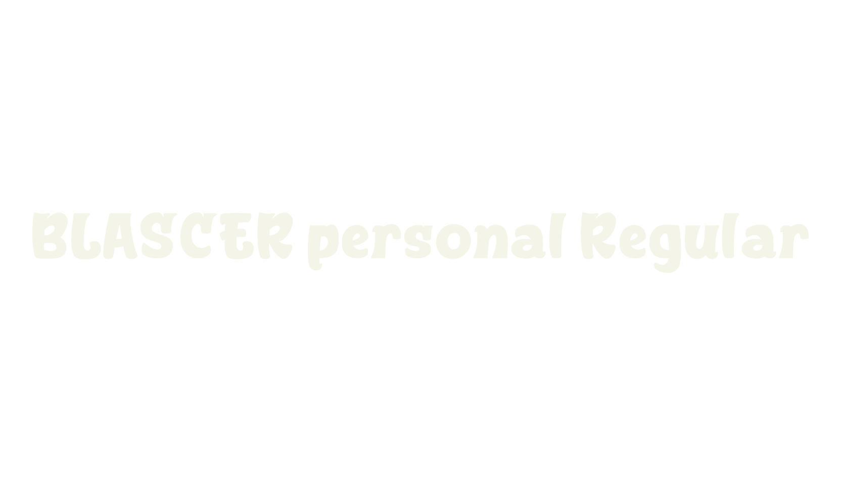 BLASCER personal Regular, cereal font preview
